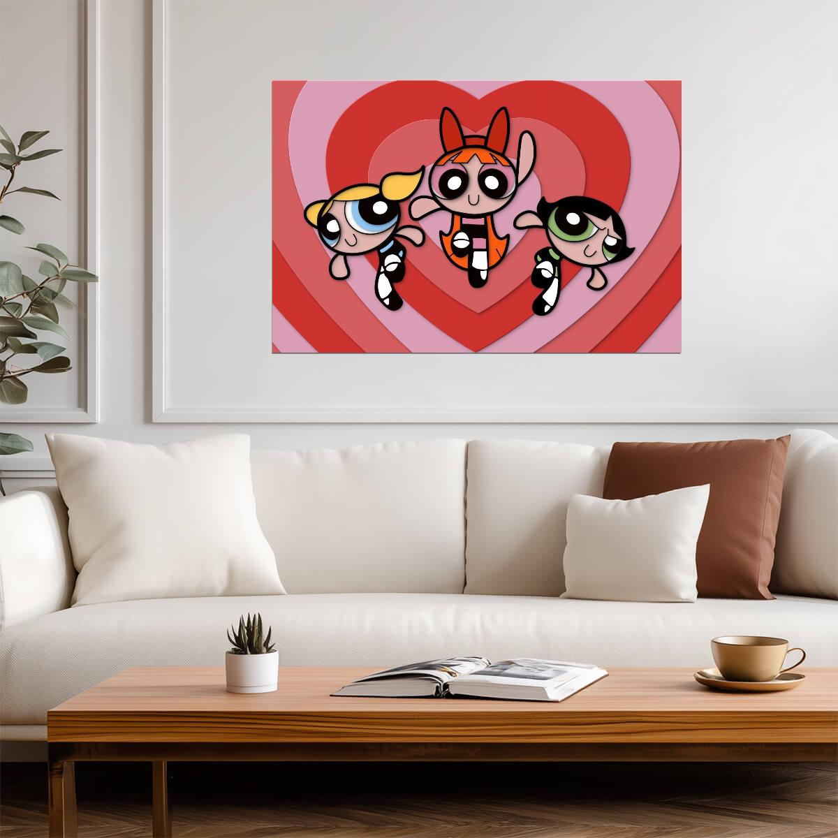 The Powerpuff Girls | 90s Cartoon Poster | Animated TV Show Wall Art