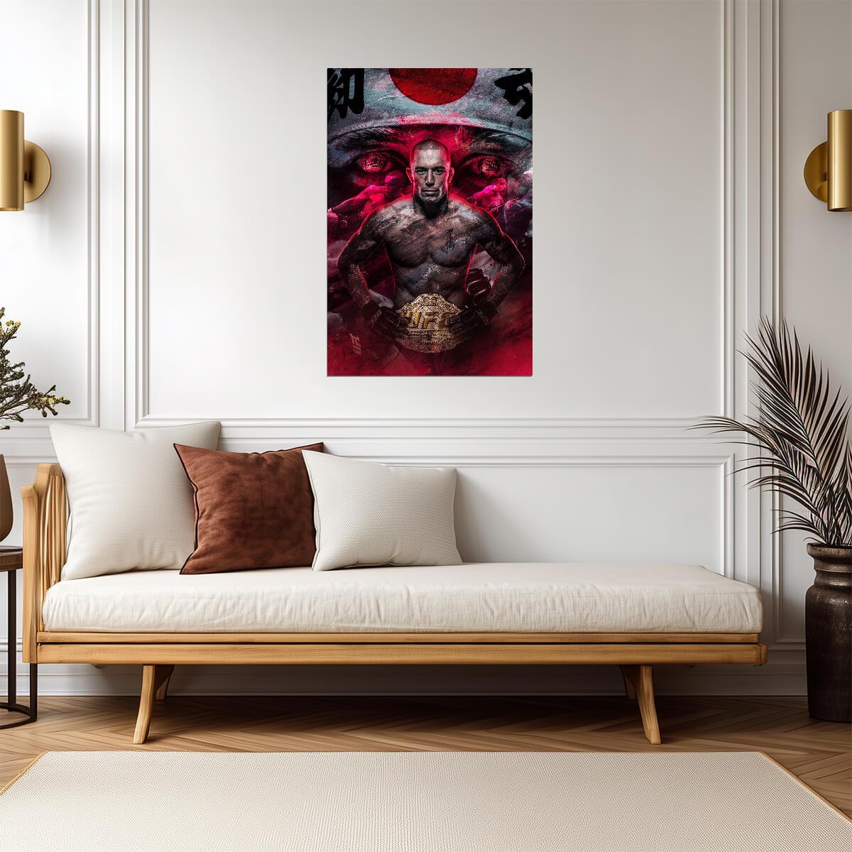 Georges St-Pierre GSP Takedown | UFC Action Poster | MMA Art Print