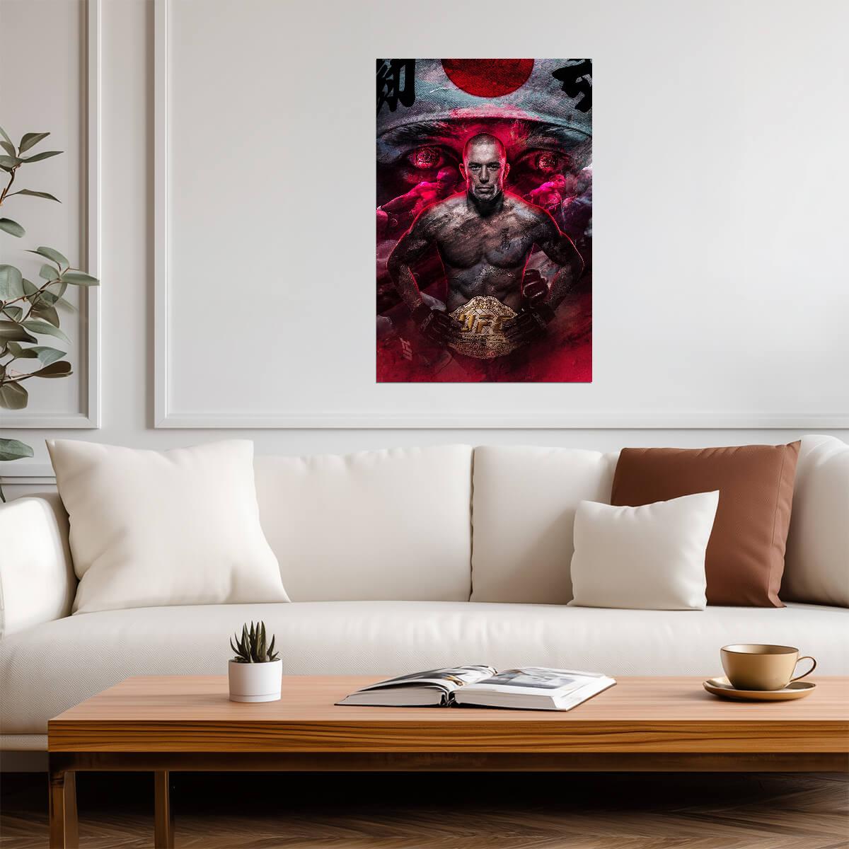 Georges St-Pierre GSP Takedown | UFC Action Poster | MMA Art Print
