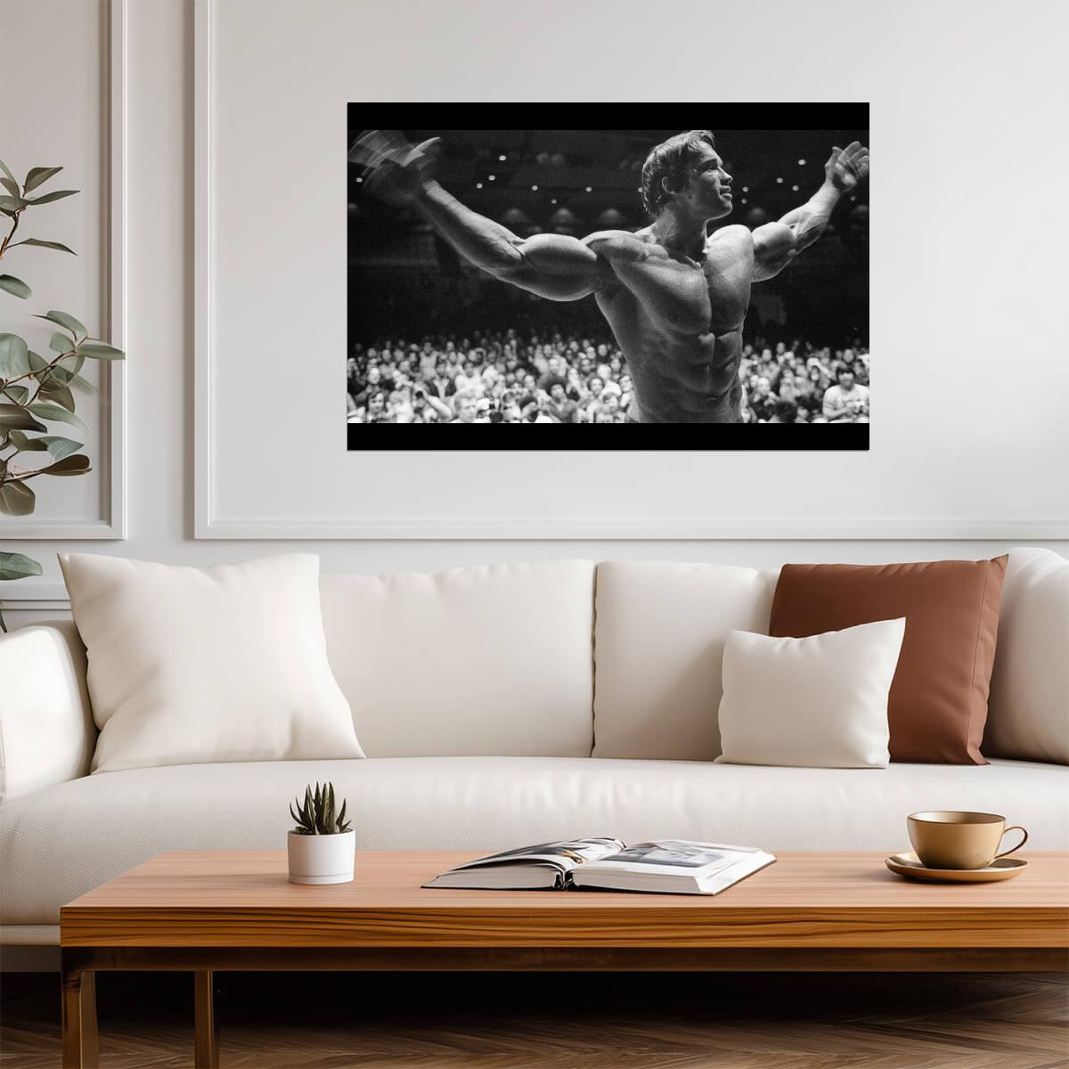 Arnold Schwarzenegger Mr. Olympia | Bodybuilding Legend Poster | Black and White Photography