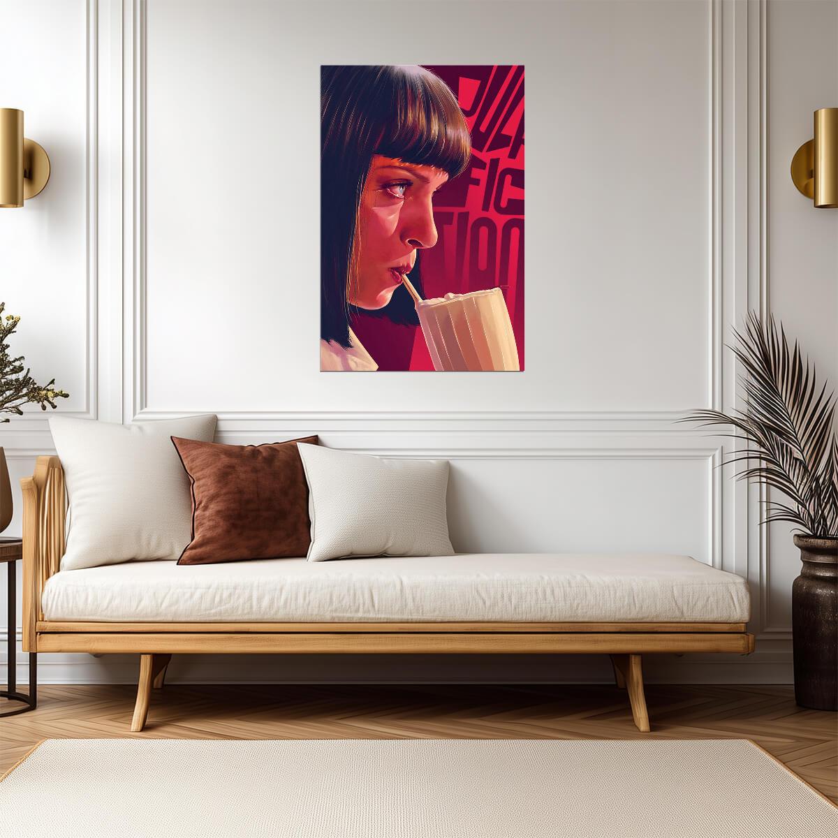 Pulp Fiction | Uma Thurman as Mia Wallace Portrait | Quentin Tarantino Film Poster - Movies & TV Poster