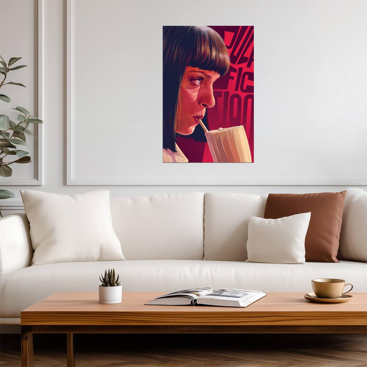 Pulp Fiction | Uma Thurman as Mia Wallace Portrait | Quentin Tarantino Film Poster - Movies & TV Poster