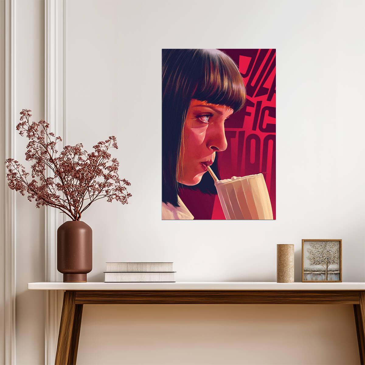 Pulp Fiction | Uma Thurman as Mia Wallace Portrait | Quentin Tarantino Film Poster - Movies & TV Poster