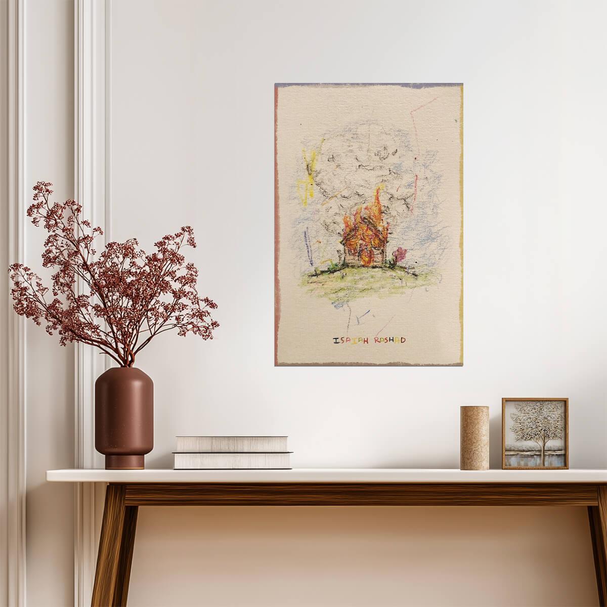 Isaiah Rashad The House Is Burning | Album Cover Poster | Hip Hop Wall Art