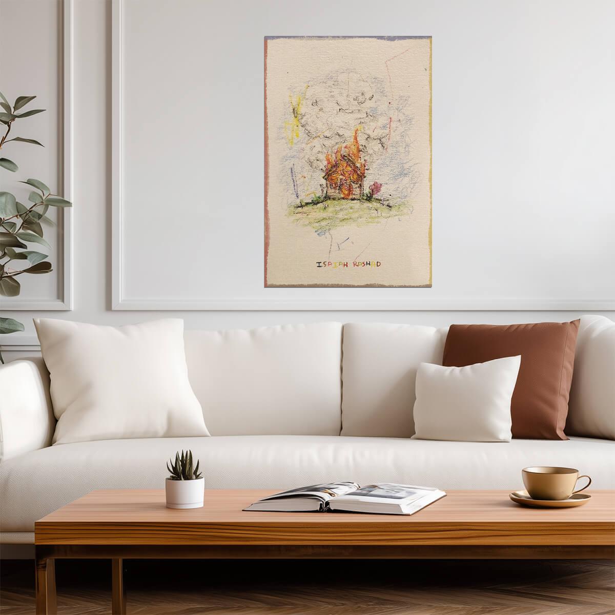 Isaiah Rashad The House Is Burning | Album Cover Poster | Hip Hop Wall Art