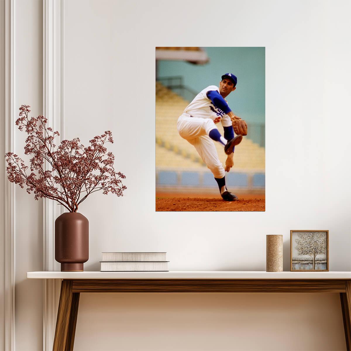 Sandy Koufax Los Angeles Dodgers | Vintage Baseball Poster | Hall of Fame Pitcher - Sports Poster
