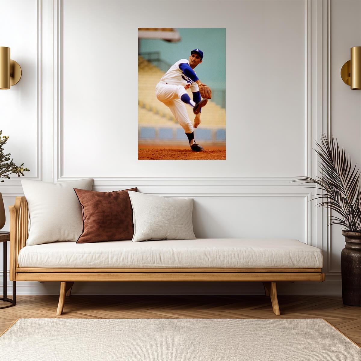 Sandy Koufax Los Angeles Dodgers | Vintage Baseball Poster | Hall of Fame Pitcher - Sports Poster