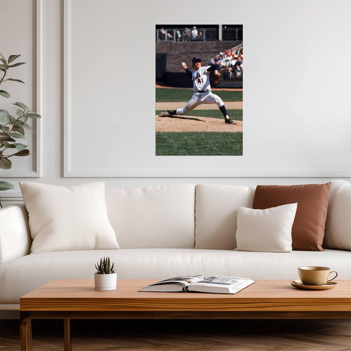Tom Seaver New York Mets | Vintage Baseball Poster | Legendary Pitcher Photo - Sports Poster