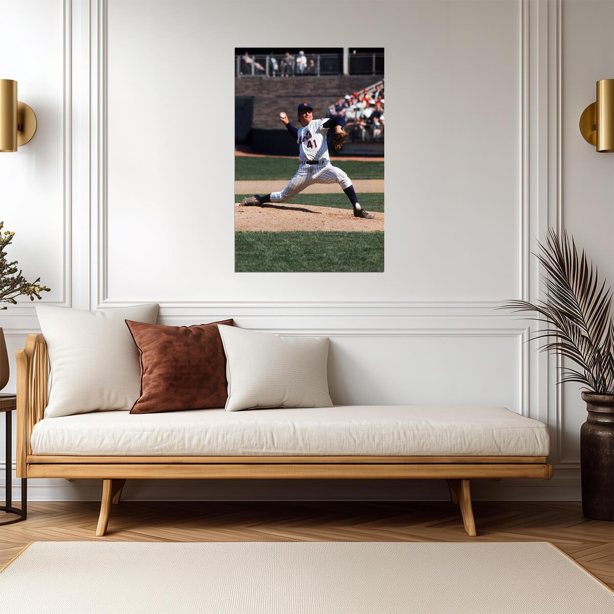 Tom Seaver New York Mets | Vintage Baseball Poster | Legendary Pitcher Photo - Sports Poster