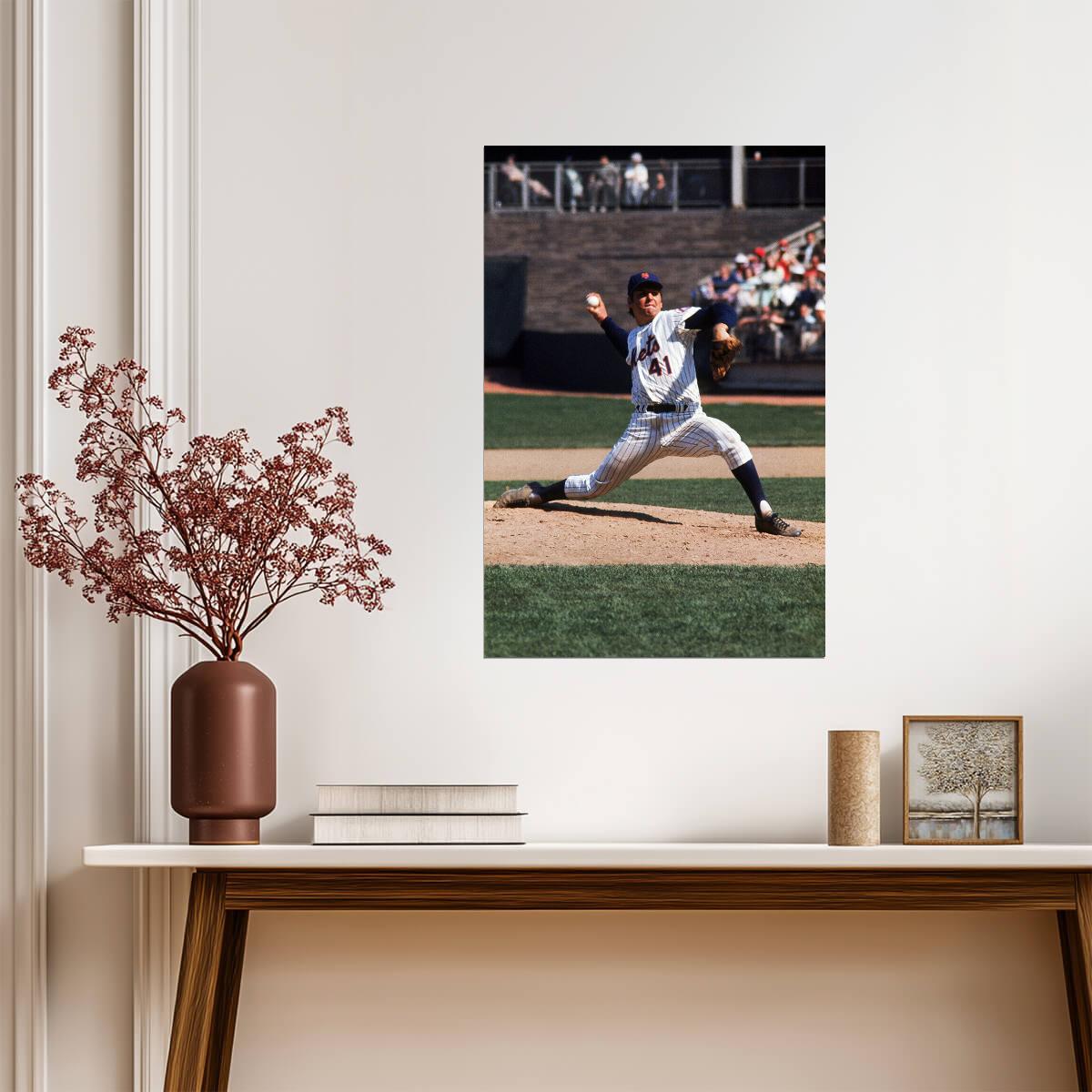 Tom Seaver New York Mets | Vintage Baseball Poster | Legendary Pitcher Photo - Sports Poster