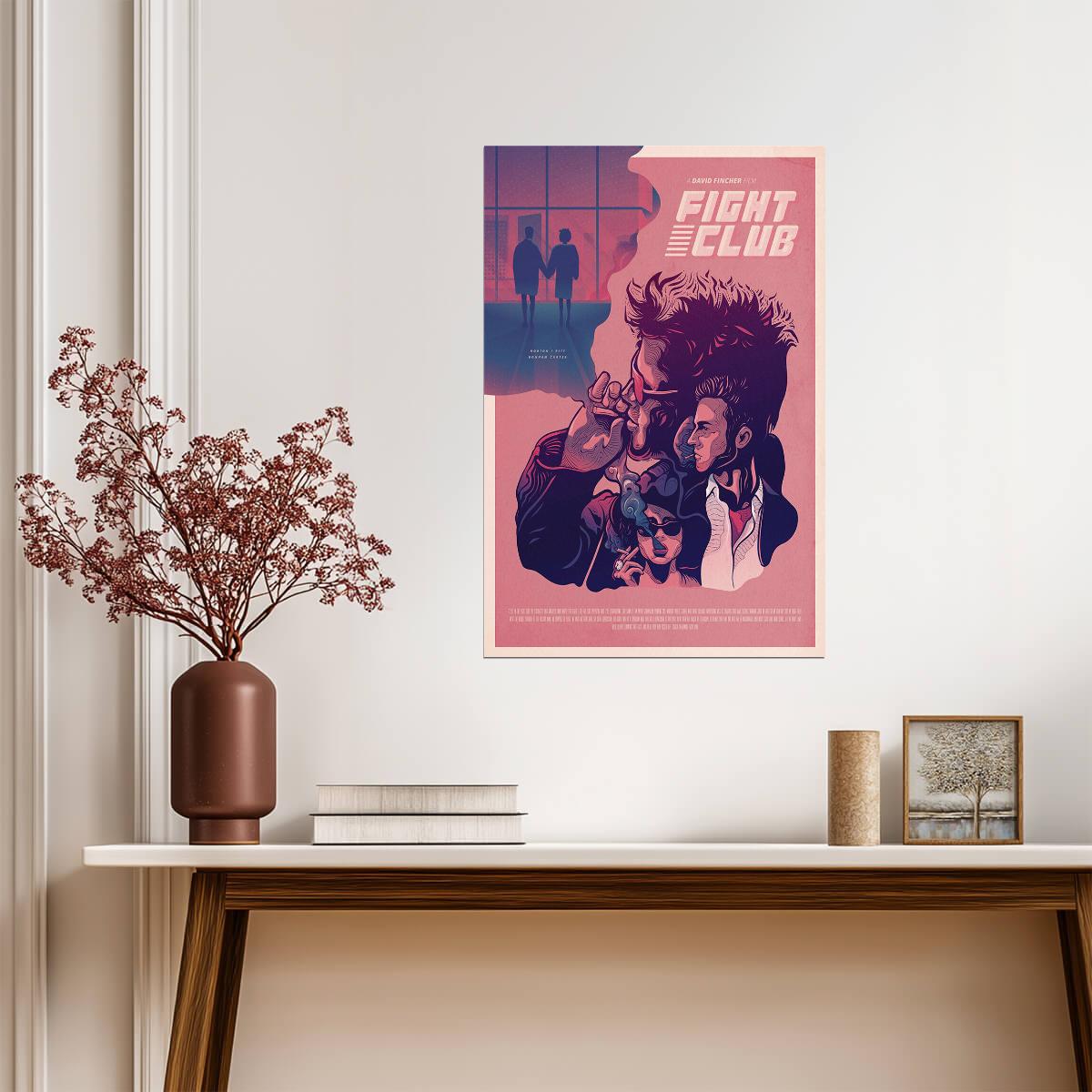 Fight Club | Tyler Durden & The Narrator Illustrated Art | Movie Poster - Movies & TV Poster