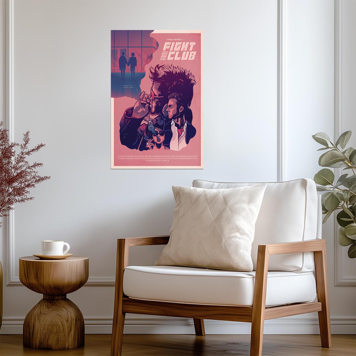 Fight Club | Tyler Durden & The Narrator Illustrated Art | Movie Poster - Movies & TV Poster