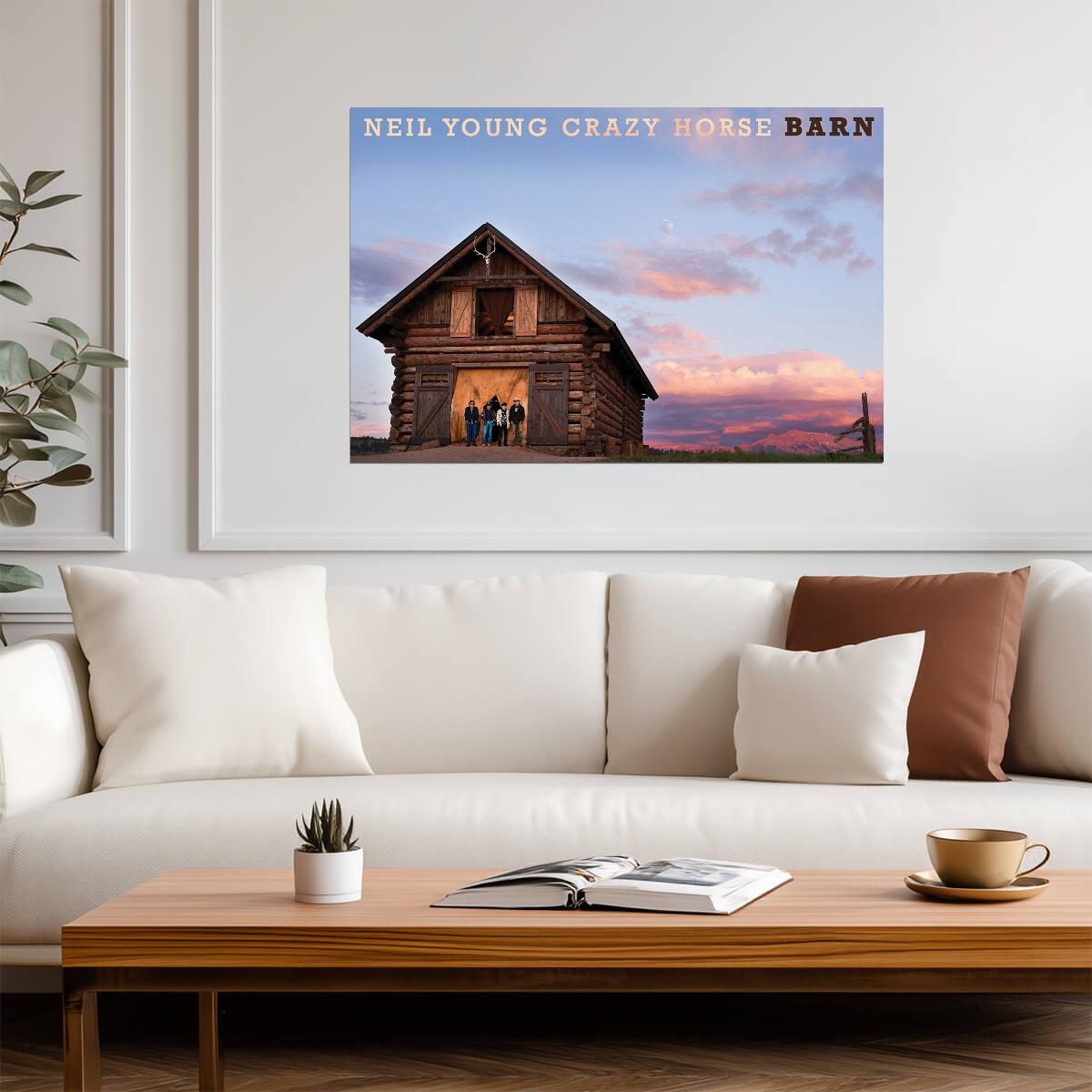 Neil Young & Crazy Horse Barn | Album Cover Poster | Folk Rock Wall Art