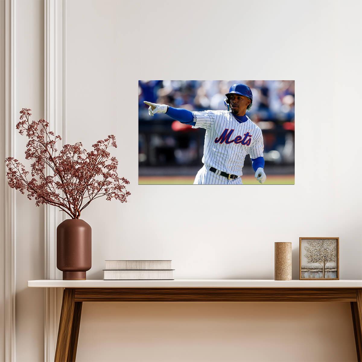 Francisco Lindor New York Mets | Game Action Photo | Baseball Player Poster - Sports Poster