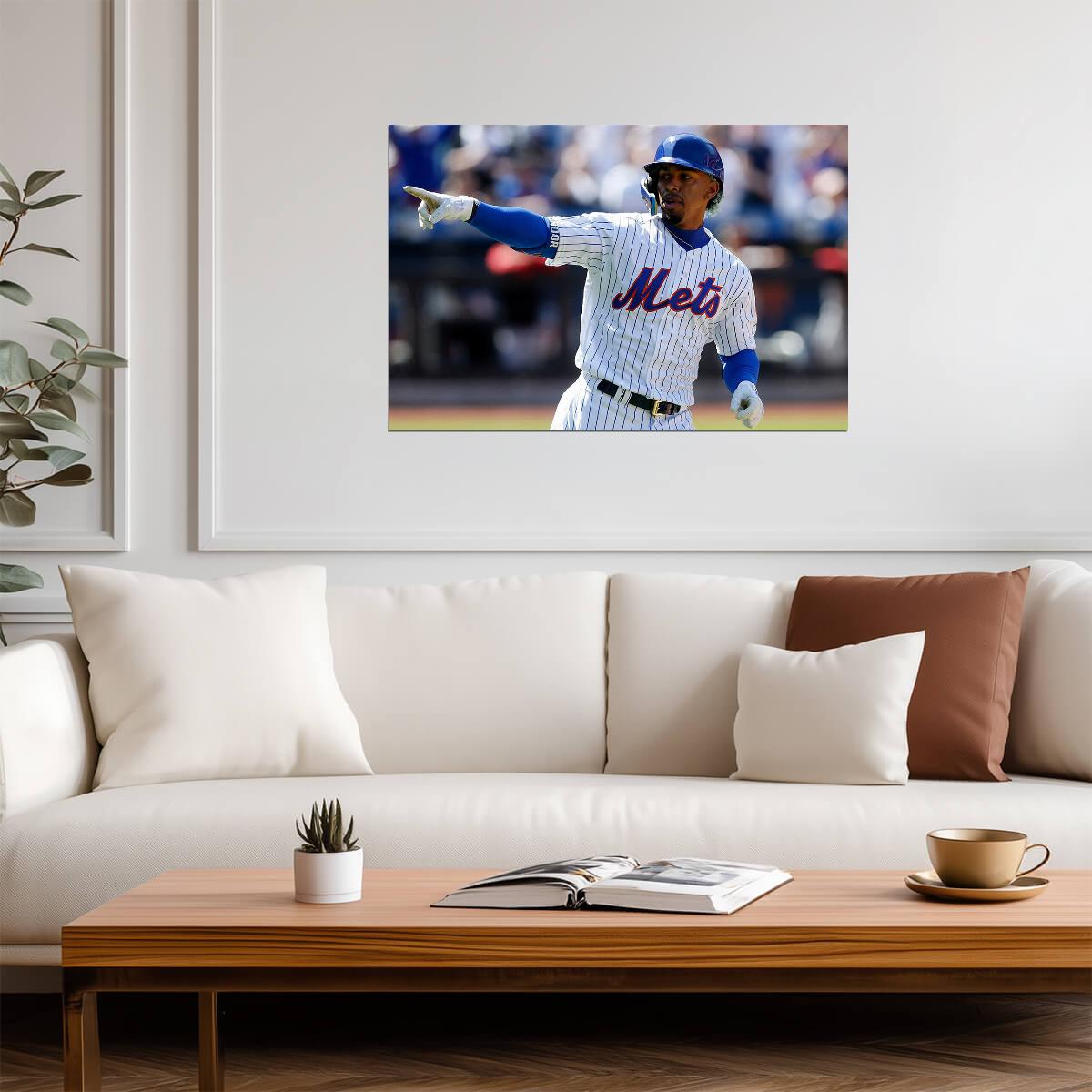 Francisco Lindor New York Mets | Game Action Photo | Baseball Player Poster - Sports Poster