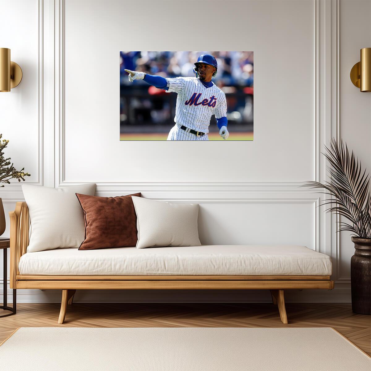 Francisco Lindor New York Mets | Game Action Photo | Baseball Player Poster - Sports Poster