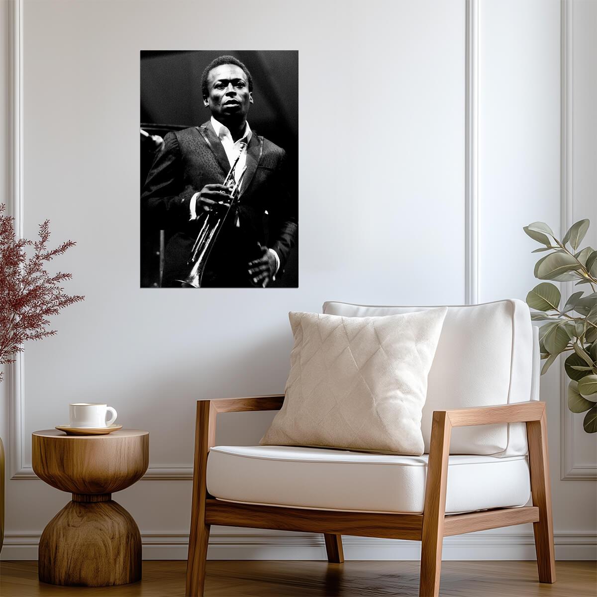 Miles Davis Kind of Blue Era | Jazz Legend Poster | Black and White Photography