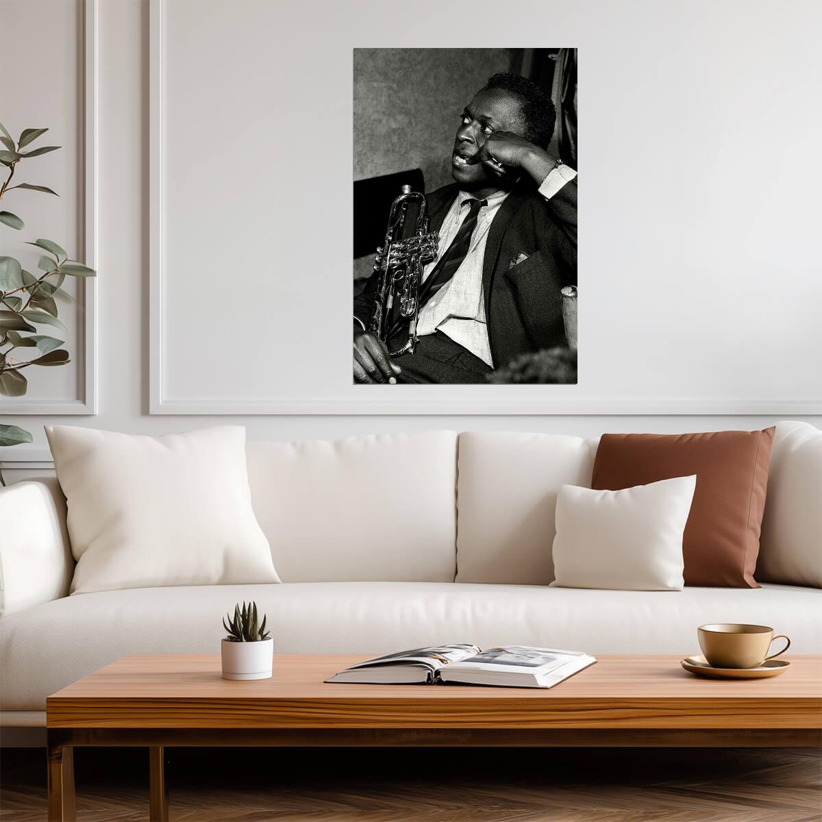 Miles Davis | Jazz Legend Poster | Black and White Photography