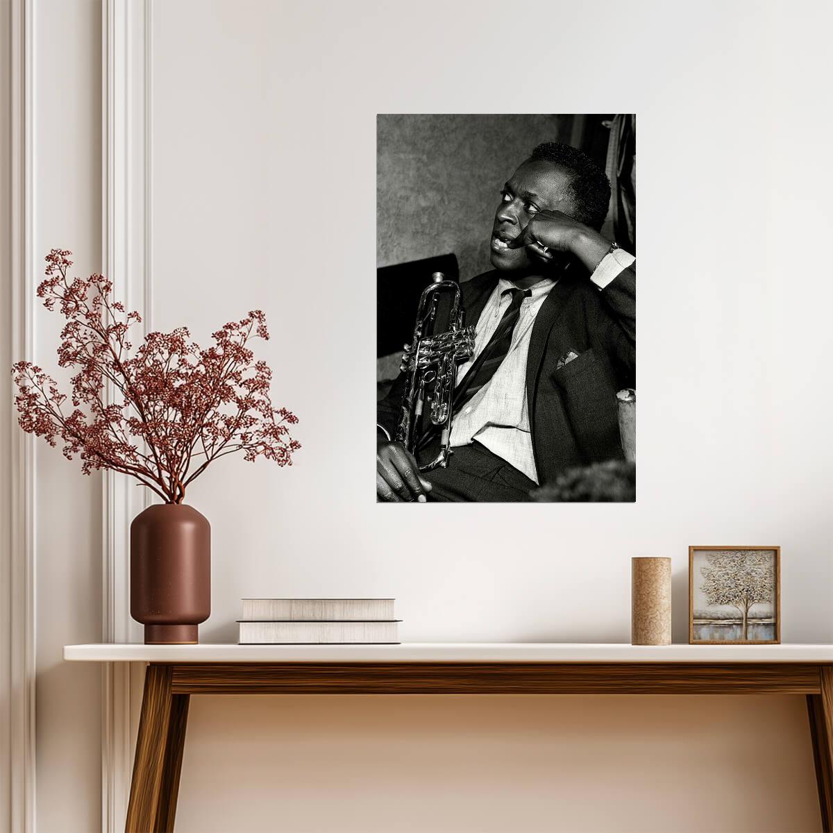 Miles Davis | Jazz Legend Poster | Black and White Photography