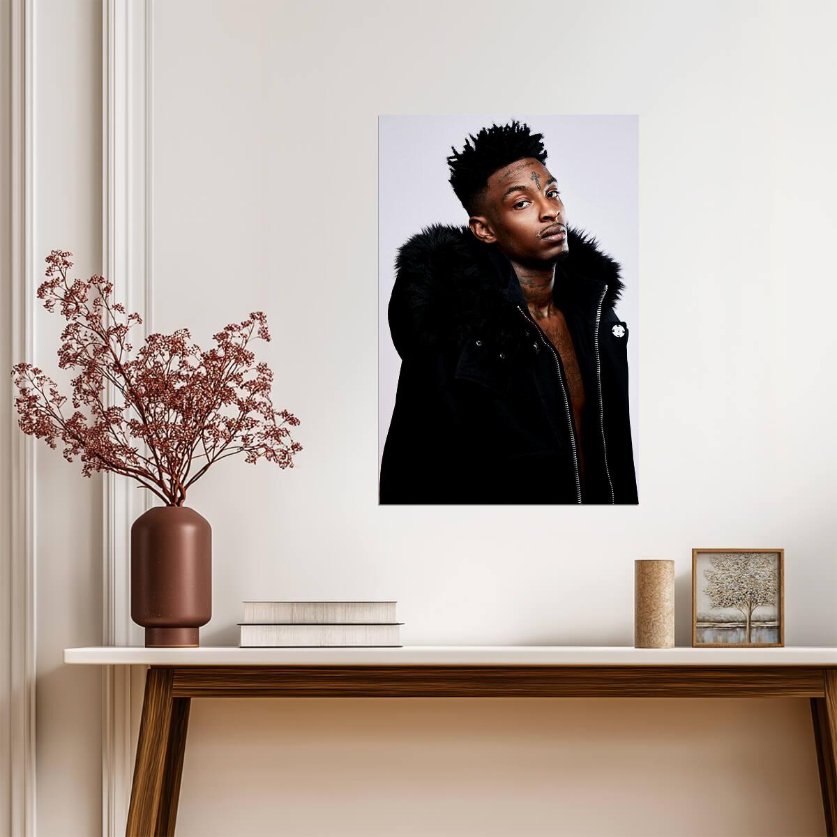 21 Savage | Rapper Portrait | Hip Hop Music Poster