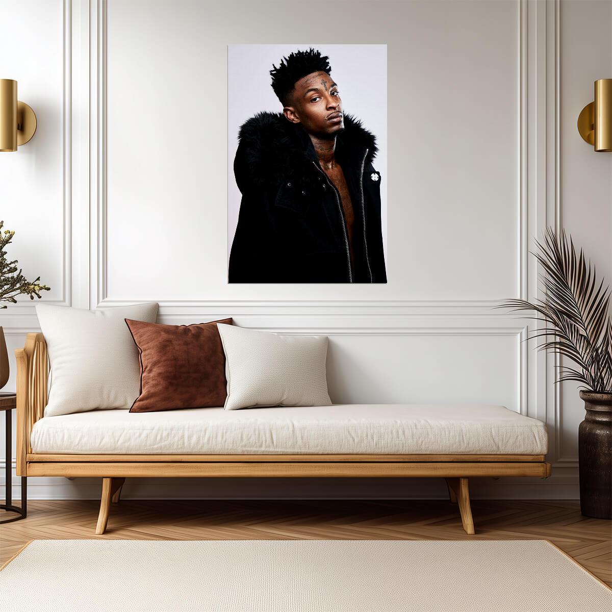 21 Savage | Rapper Portrait | Hip Hop Music Poster