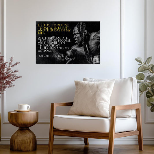 Kai Greene Motivational Quote | Bodybuilding Art | Gym Wall Poster - Sports Poster