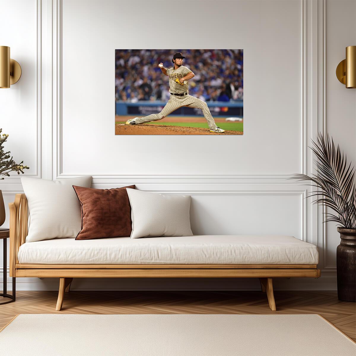 Yu Darvish San Diego Padres | Pitching Motion Photo | Baseball Star Poster - Sports Poster