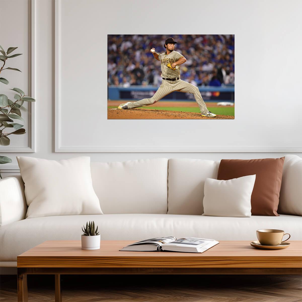 Yu Darvish San Diego Padres | Pitching Motion Photo | Baseball Star Poster - Sports Poster