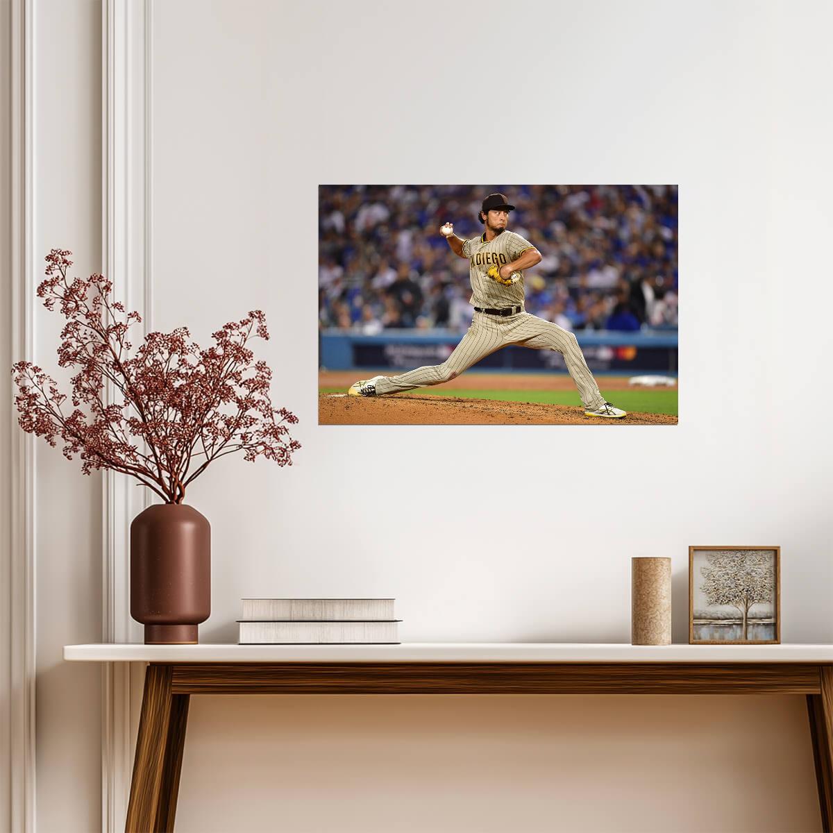 Yu Darvish San Diego Padres | Pitching Motion Photo | Baseball Star Poster - Sports Poster