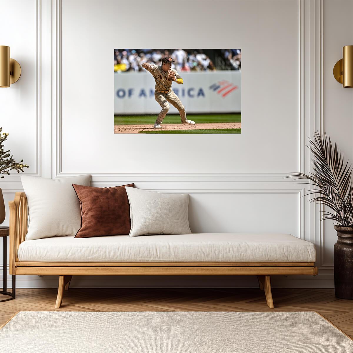 Kim Ha-seong San Diego Padres | Fielding Action Photo | Baseball Infielder Poster - Sports Poster