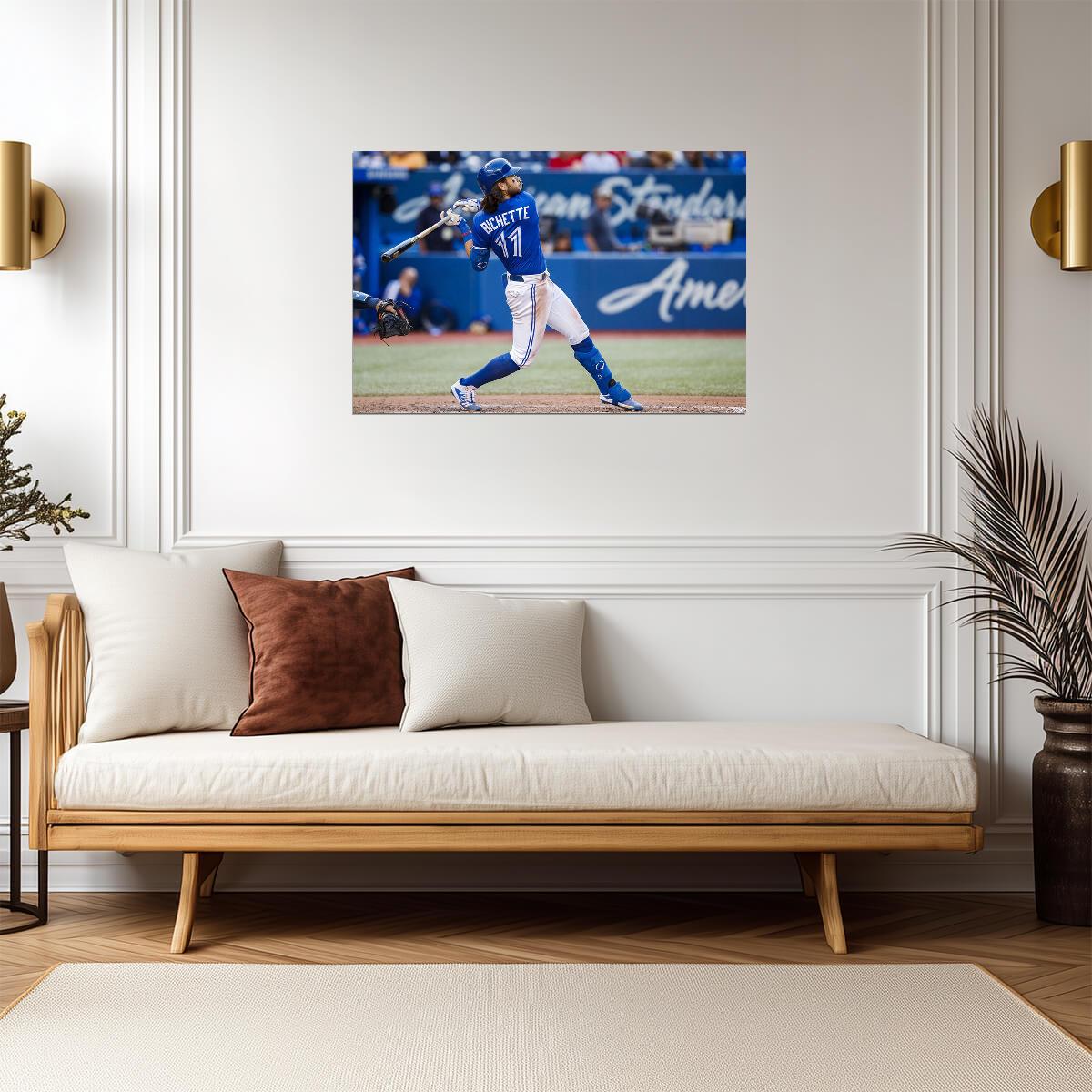 Bo Bichette Toronto Blue Jays | Hitting Action Shot | Baseball Player Poster - Sports Poster