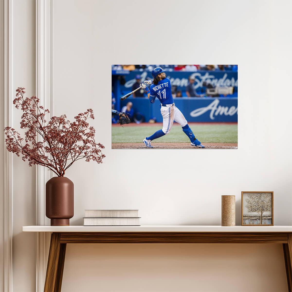 Bo Bichette Toronto Blue Jays | Hitting Action Shot | Baseball Player Poster - Sports Poster
