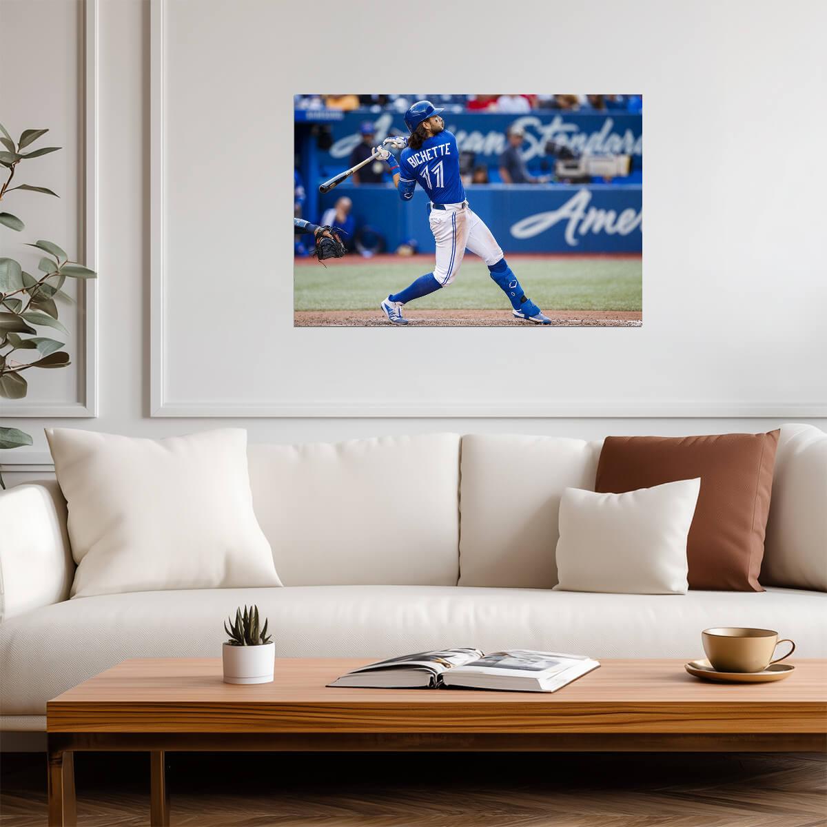 Bo Bichette Toronto Blue Jays | Hitting Action Shot | Baseball Player Poster - Sports Poster