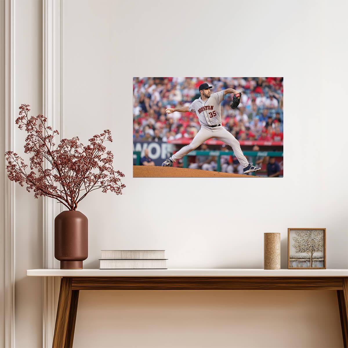Justin Verlander Houston Astros | Pitching Action Photo | Baseball Star Poster - Sports Poster