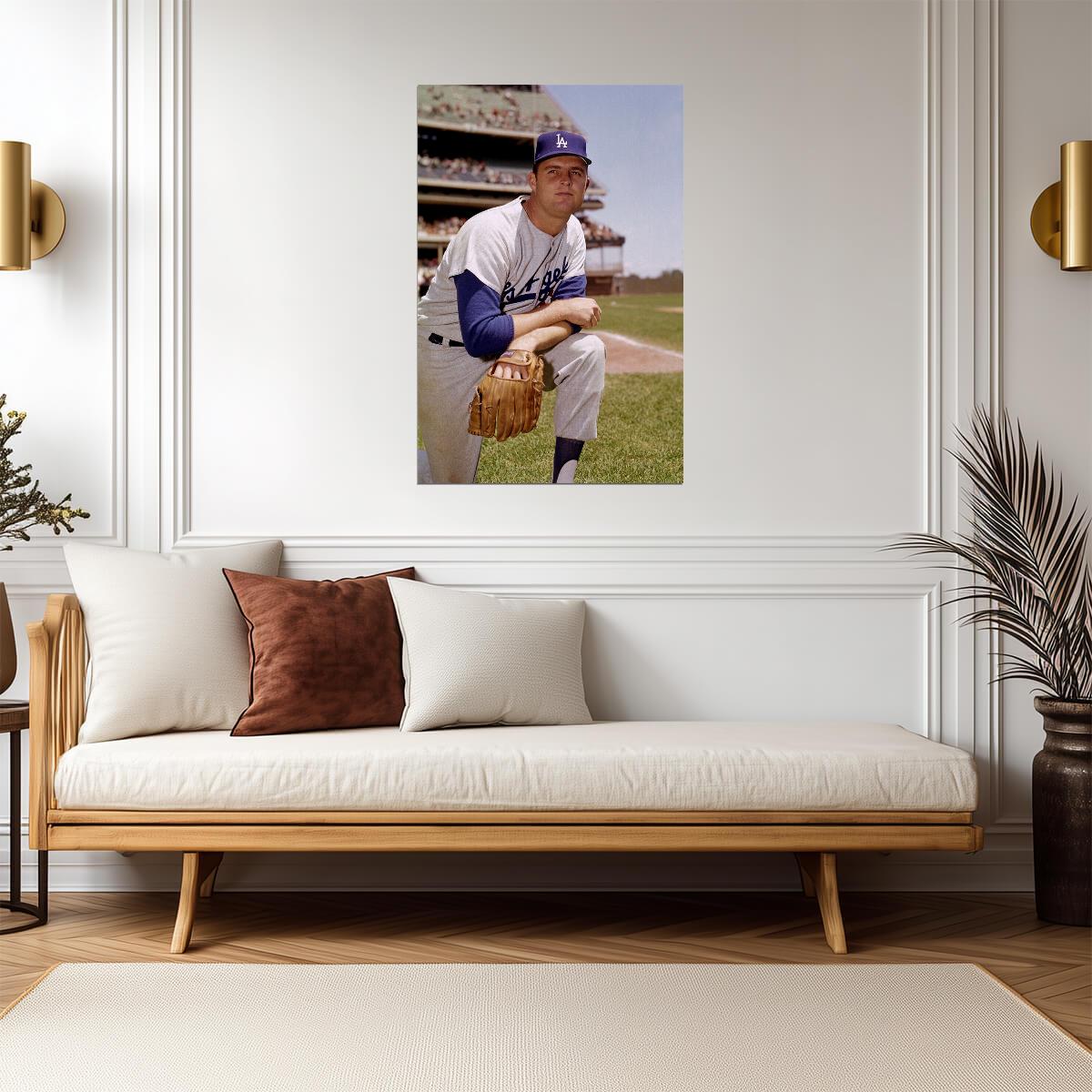 Don Drysdale Pitching Pose | Los Angeles Dodgers Poster | Color Sports Photography - Vintage & Retro Poster