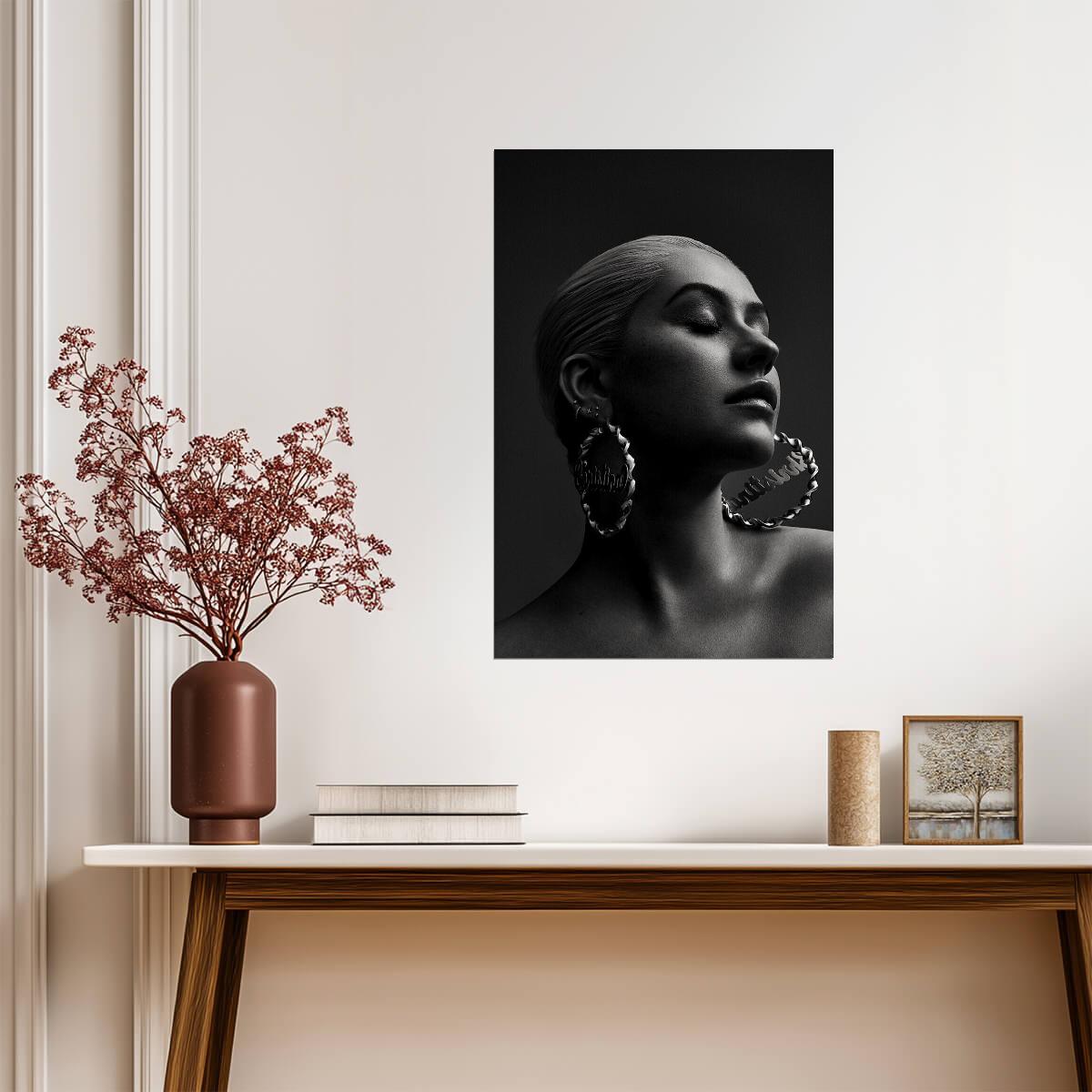 Christina Aguilera Liberation Era | Black and White Photo Poster | Pop Music Wall Art