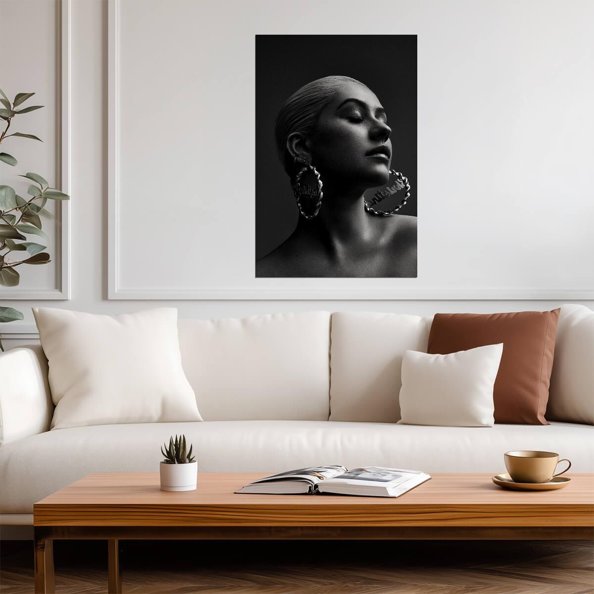 Christina Aguilera Liberation Era | Black and White Photo Poster | Pop Music Wall Art