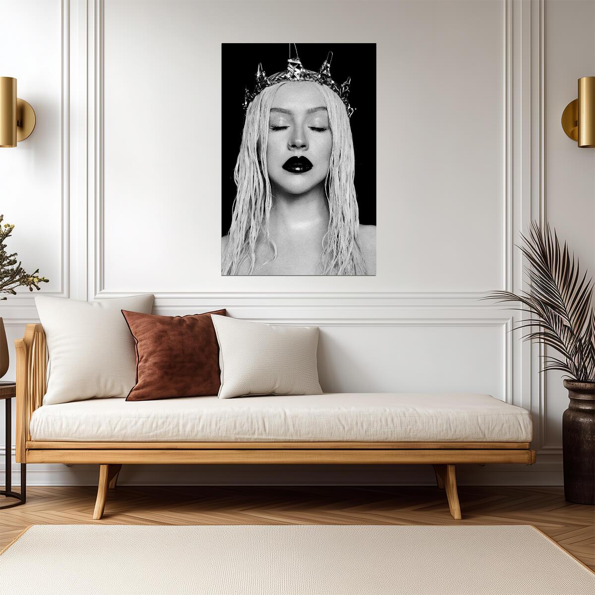 Christina Aguilera Liberation Era | Regal Crown Portrait | Pop Star Wall Poster