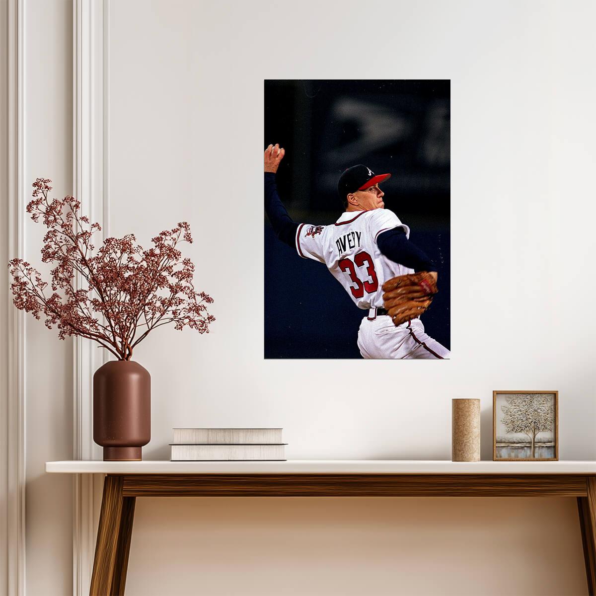 Steve Avery Atlanta Braves | Pitching Action Photo | Vintage Baseball Poster - Sports Poster