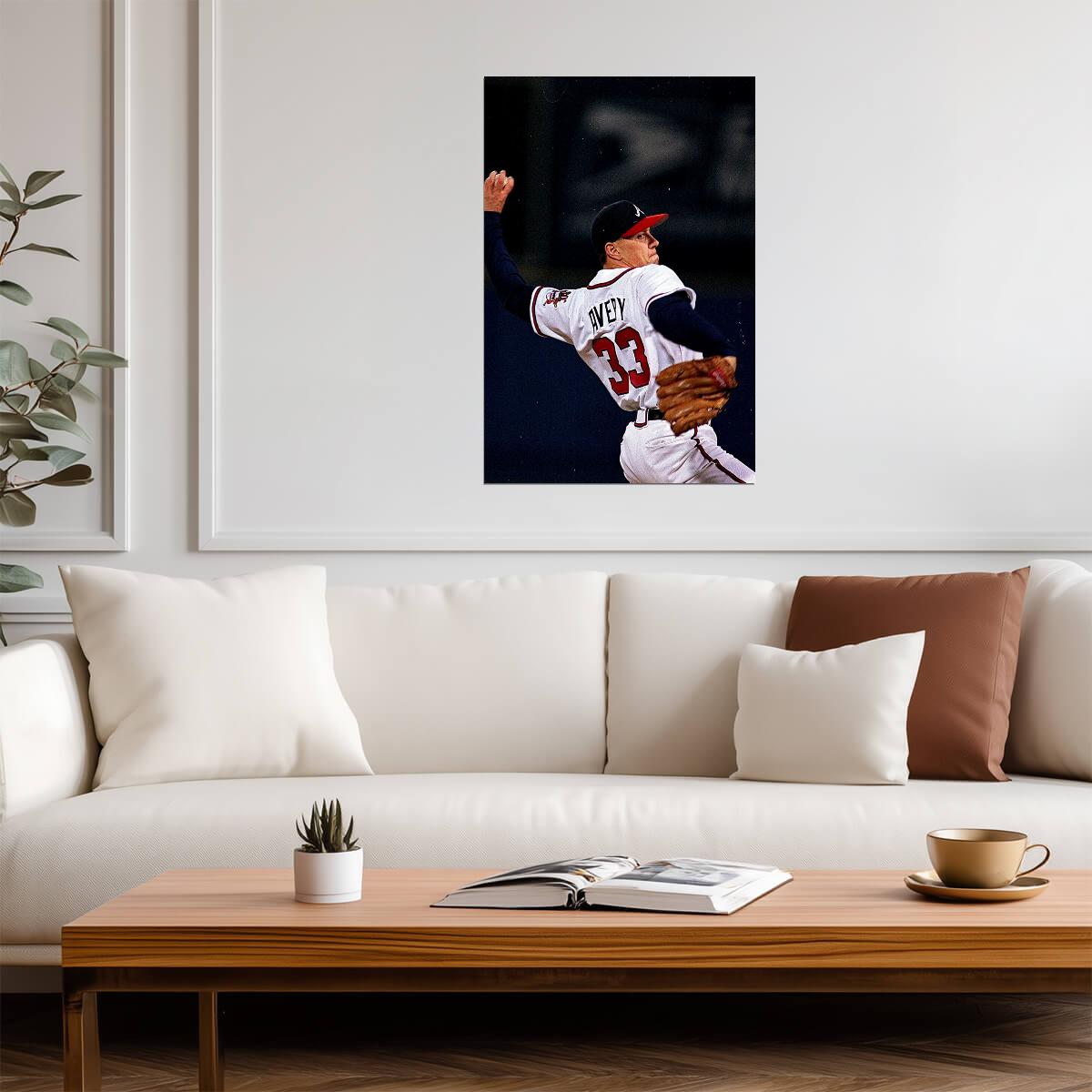 Steve Avery Atlanta Braves | Pitching Action Photo | Vintage Baseball Poster - Sports Poster