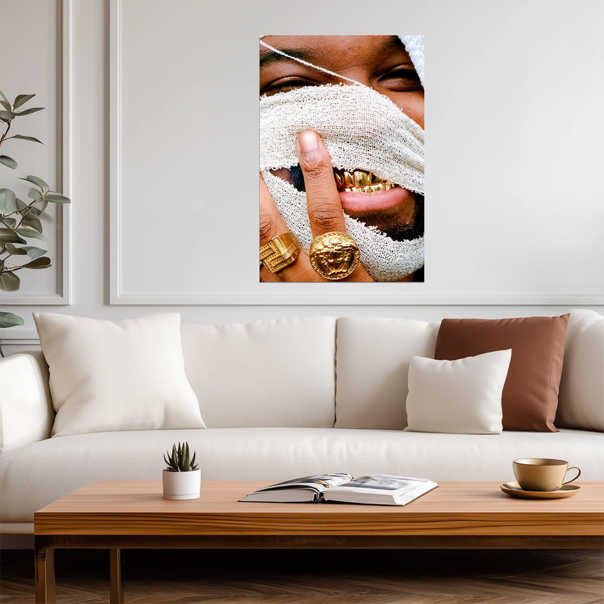 Genesis Owusu Smiling with No Teeth | Album Cover Poster | Hip Hop Wall Art