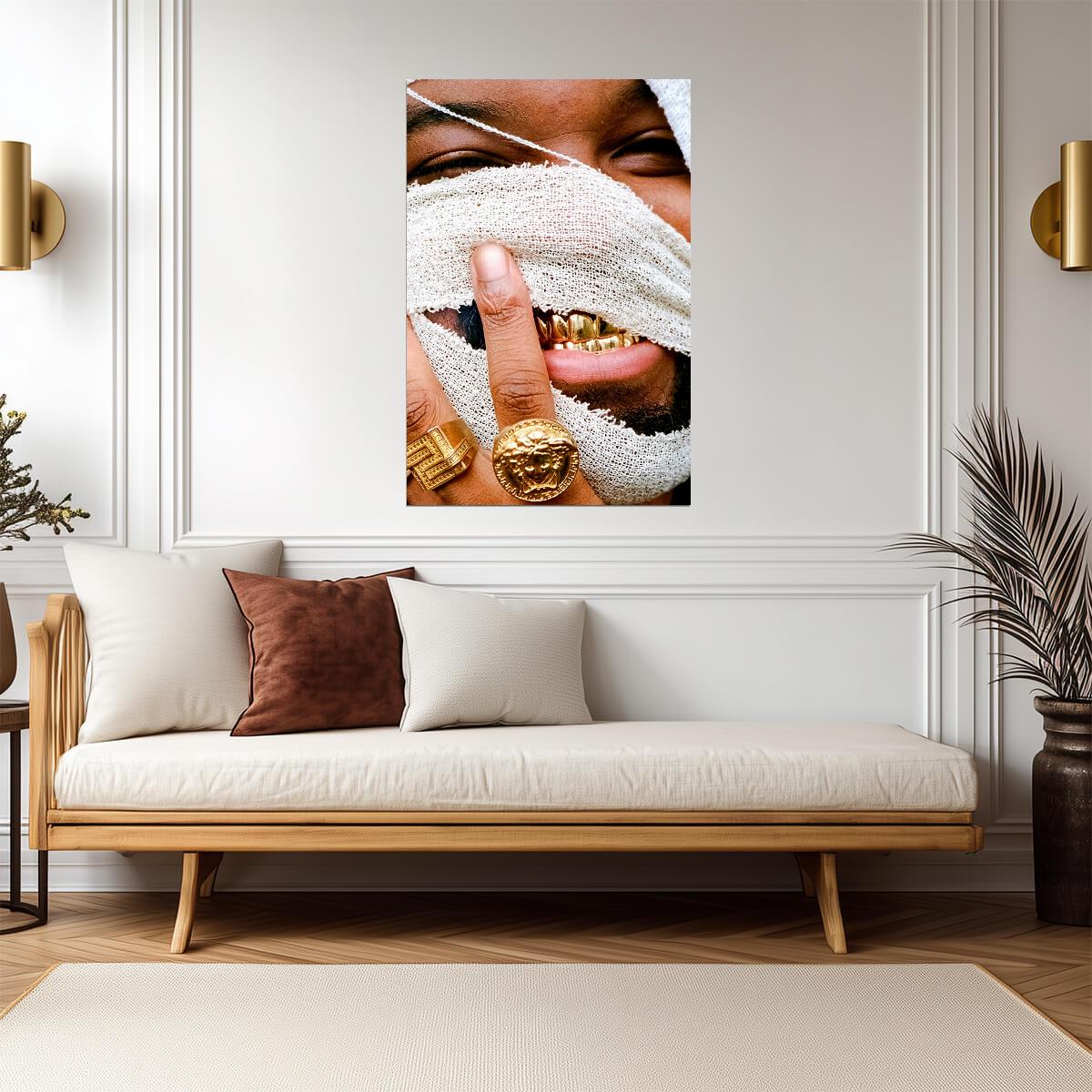 Genesis Owusu Smiling with No Teeth | Album Cover Poster | Hip Hop Wall Art