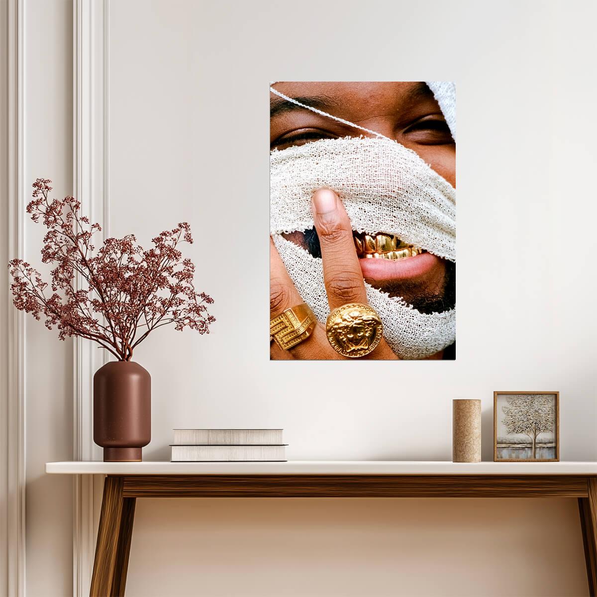 Genesis Owusu Smiling with No Teeth | Album Cover Poster | Hip Hop Wall Art