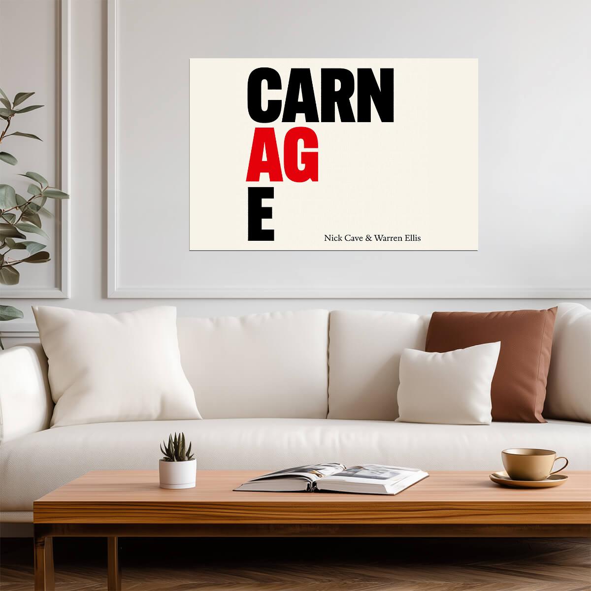 Nick Cave & Warren Ellis Carnage | Album Cover Poster | Alternative Rock Wall Art