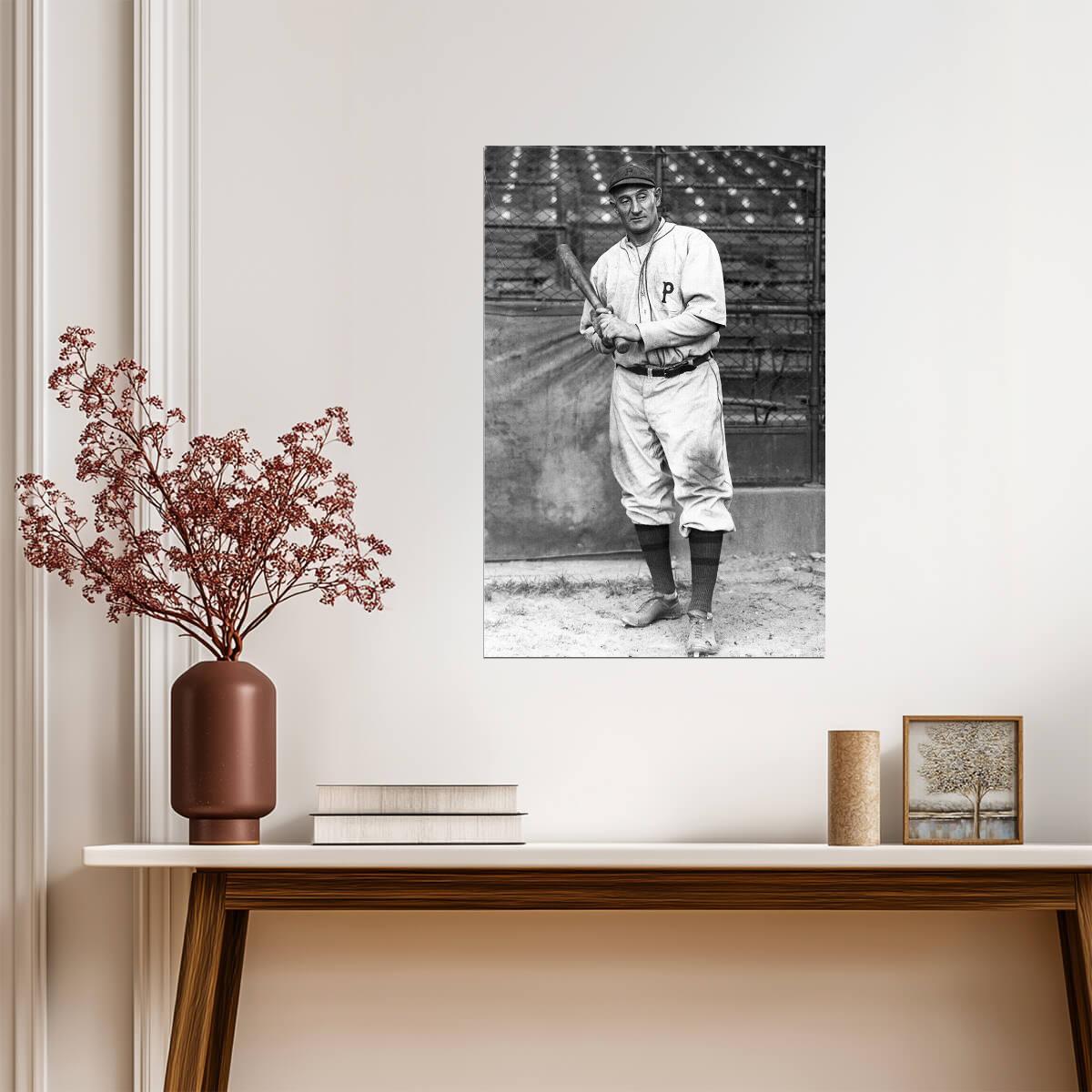 Honus Wagner Posed Portrait | Pittsburgh Pirates Legend | Vintage B&W Photo Poster - Vintage & Retro Poster