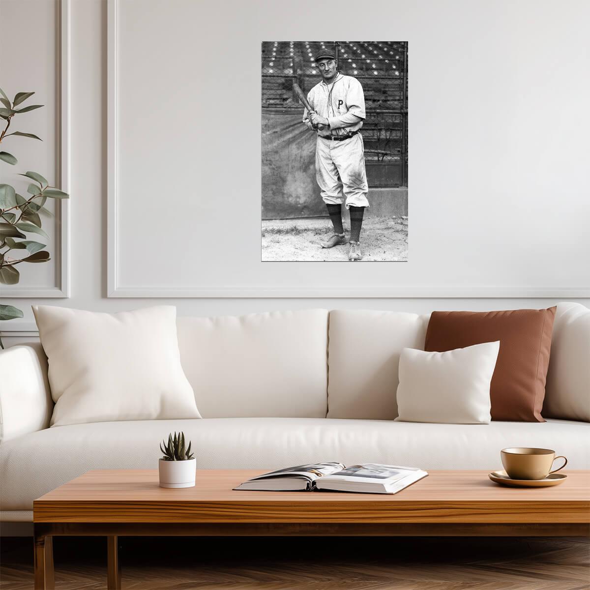 Honus Wagner Posed Portrait | Pittsburgh Pirates Legend | Vintage B&W Photo Poster - Vintage & Retro Poster