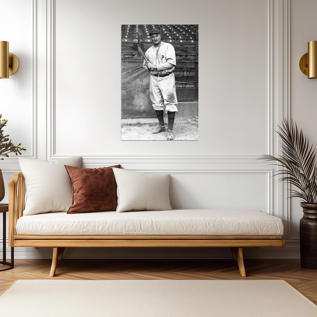 Honus Wagner Posed Portrait | Pittsburgh Pirates Legend | Vintage B&W Photo Poster - Vintage & Retro Poster