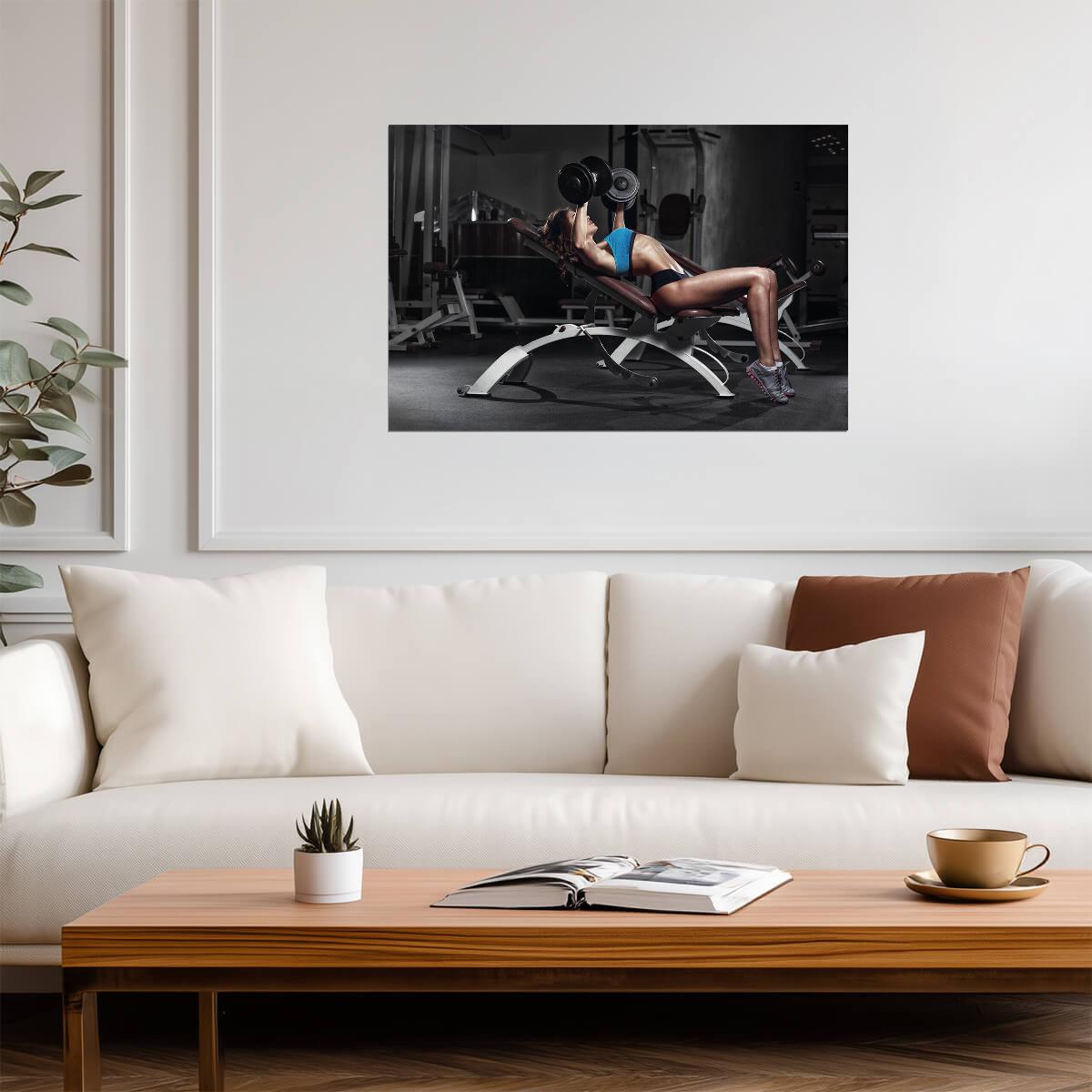 Sexy Woman Athlete | Gym Bodybuilding Photography | Fitness Motivation Poster - Sports Poster