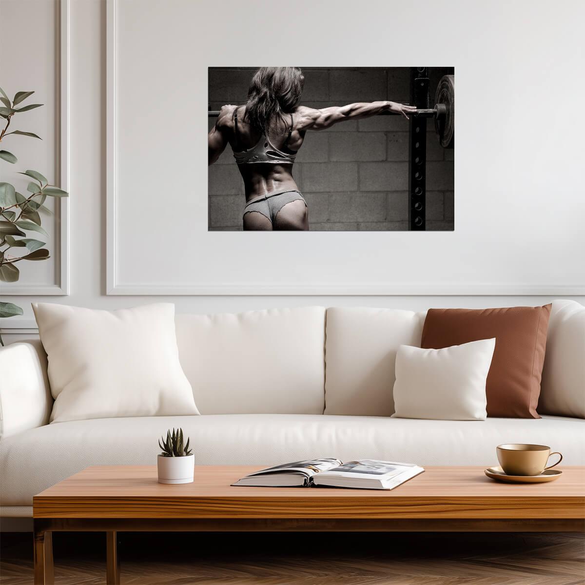 Sexy Muscular Woman | Bodybuilding Fitness Art | Gym Motivation Poster - Sports Poster