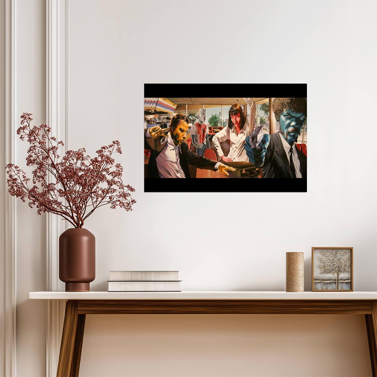 Pulp Fiction | Jules Winnfield & Vincent Vega with Guns | Action Movie Scene Poster - Movies & TV Poster
